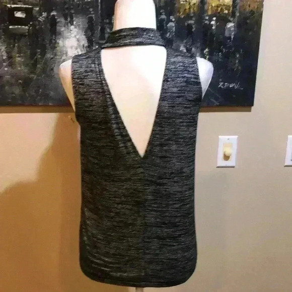 Rag & Bone Gray Mock Turtle Neck V Back Cutout Tank Top Size S - Picture 2 of 4